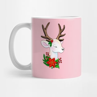 Elegant Christmas Reindeer Illustration Mug